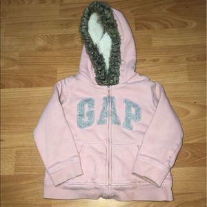 🥀Gap Logo Sherpa-Lined, Zip Faux-Fur Hoodie